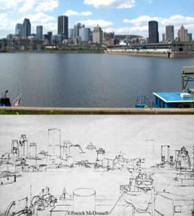 port of Montreal photo and sketch