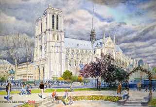 Notre Dame Square Viviani watercolor